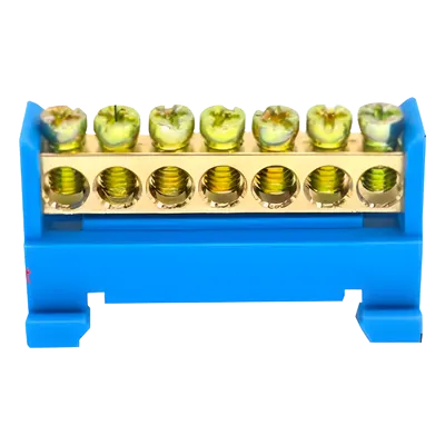 Terminal de Cableado Tipo Riel / 7 Orificios / 50 A / 750 V CA / Sección 6 mm² / Montaje DIN