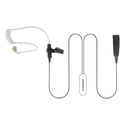 Micrófono de Solapa / 2 Cables / Tubo Acústico / PTT Integrado / Reducción de Ruido / Compatible Motorola HT/PRO/MTX/PTX