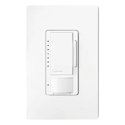 Atenuador de pared Lutron MSCLOP153MWH con sensor PIR y control de luz
