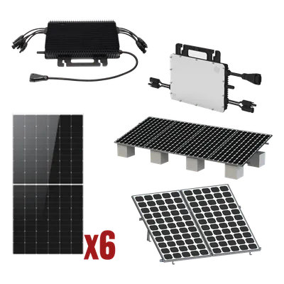 Kit Solar Interconexión / 3kW / 220Vca / Microinversores / 6 Paneles 645W / Montaje Completo
