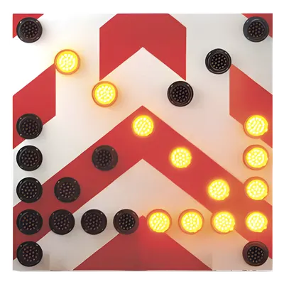 Tablero de señalización LED / 1200x1200 mm (3.9x3.9 ft) / 27 LEDs ámbar y rojo / 300 m visibilidad / -20°C a 70°C