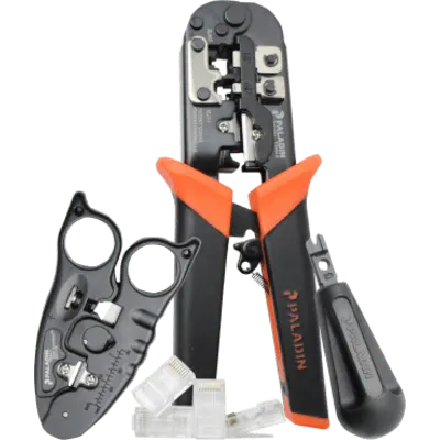 Kit de Instalación de cable UTP con Estuche (Desforrador + Ponchadora + Ponchadora 110). 