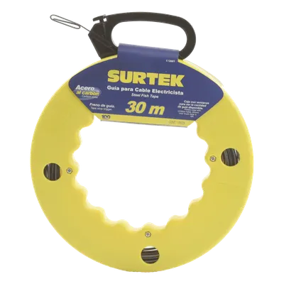 Guía jala cable SURTEK SYS-112601 de acero, 30 m y ojo agrandado