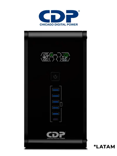CDP R-Smart1210 - UPS / 1200VA / 720W / Pantalla  LCD / 10 Terminales de salida / 5 Contactos con respaldo y AVR / 5 con supresión de picos