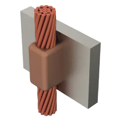 Molde para soldadura exotérmica / Conexión vertical 90° / Calibre 4/0 a placa vertical / 1.31 ft² equivalente