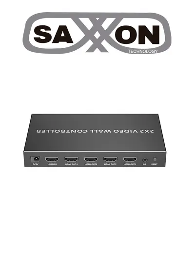 SAXXON LKV104VW- Controlador de Pantallas de 2 x 2/ Resolución 1080p a 60 Hz/ Distribuye 1 Entrada HDMI en 4 Pantallas/ Múltiples salidas de video/ 1 Salida de Audio/ Facil Instalación/