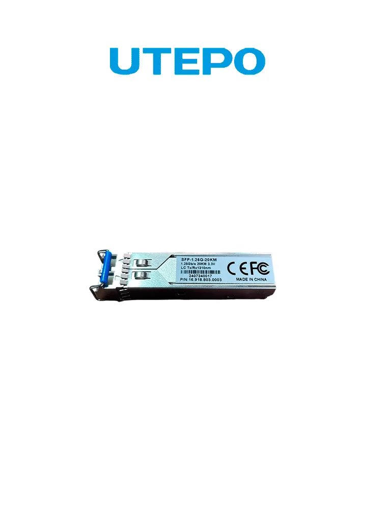 Transceptor SFP UTEPO SFP-1.25G-20KM monomodo de hasta 20 km