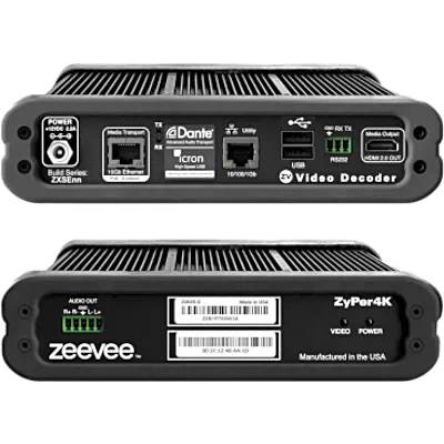 Decodificador HDMI 2.0 | Streaming IP sobre 10 GbE Cobre PoE+ | 4K60 4:4:4 Sin Comprimir | Audio Embebido | HDCP 2.3 | Latencia Cero | USB 2.0 Dual | Video Wall 15x15 | Multiview 19 Fuentes | AES-128 | 802.1X | Distancia Cat6a 100 m (328.1 ft) | Fuente de