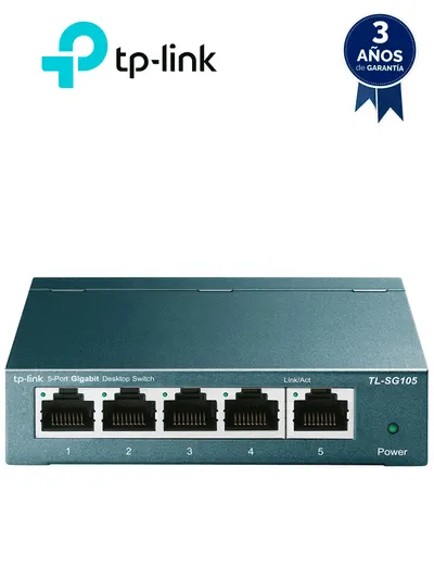 Switch Gigabit TP-Link TL-SG105 de 5 puertos para redes
