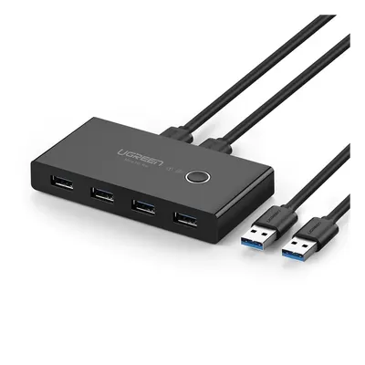 Conmutador USB UGREEN 30768 de 4 puertos para compartir entre 2 PC