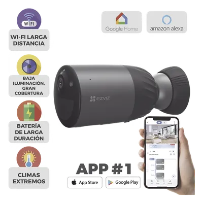 Cámara IP inalámbrica EZVIZ CS-BC1C con batería y visión nocturna a color