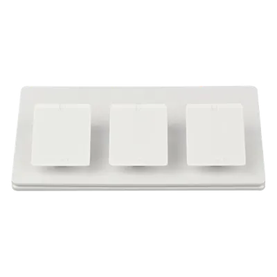 Pedestal de Mesa Triple / Base 117 mm (4.59 in) / Acabado Brillante Blanco / Sin Cableado / Compatible con Controles Pico