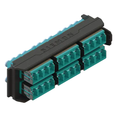 Placa acopladora SIEMON LVA24-LCQ-BC-A para 24 fibras multimodo