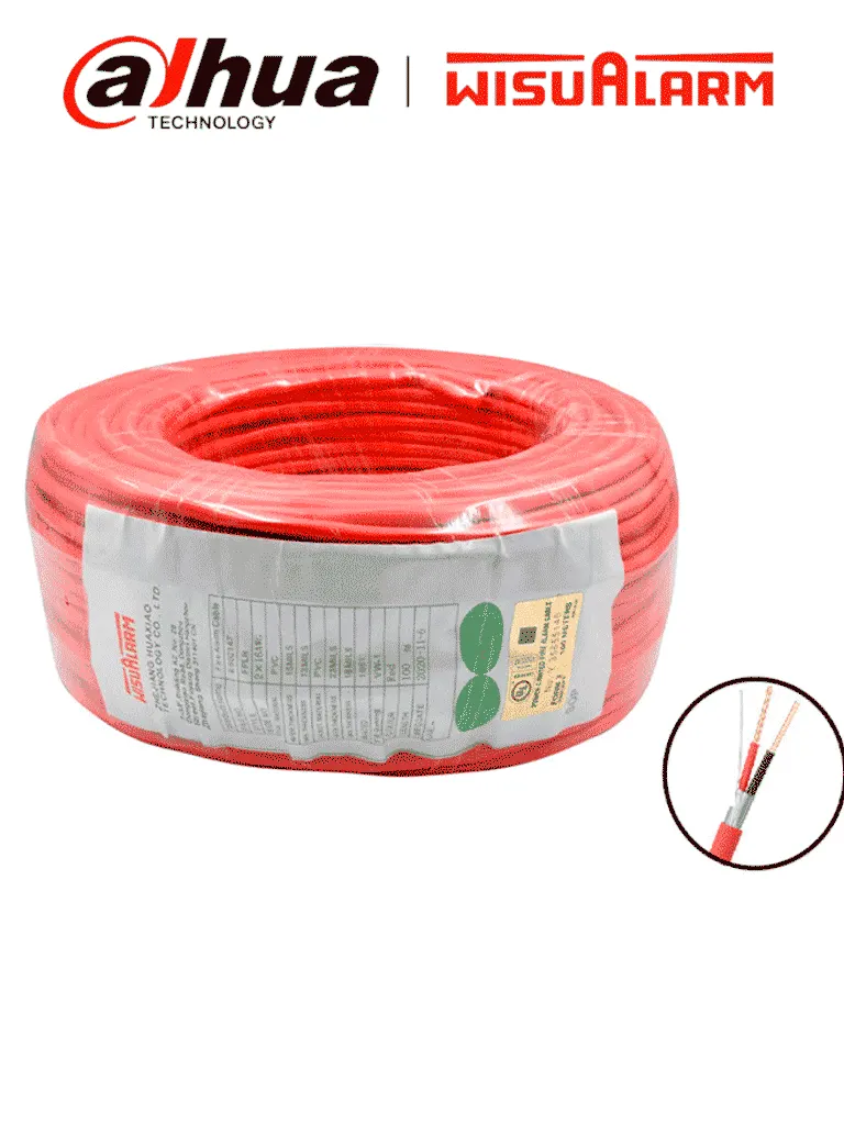 Cable Blindado DAHUA 2X16AWG para Alarmas de Incendio - 305 Metros