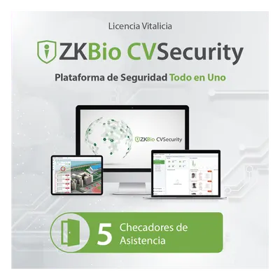 Licencia de Software / Administración de 5 Dispositivos / Tiempo y Asistencia / Control de Acceso / Paneles InBio e InBioPro