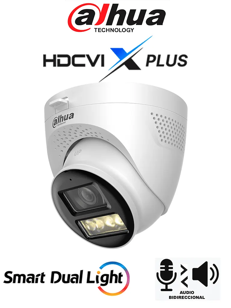 Cámara domo Dahua DH-HAC-HDW1500TQN-IL-T de 5 MP con audio