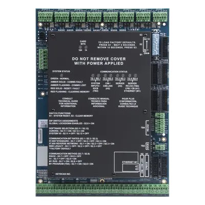 Tarjeta Principal Controlador / 8 Lectoras / 8 Puertas / 45,000 Tarjetas / TCP-IP Opcional / 16 Entradas Auxiliares / 8 Salidas Auxiliares
