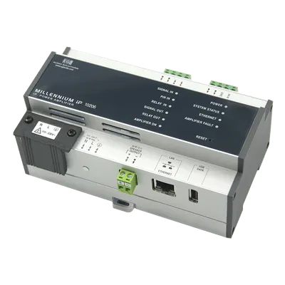 Etapa de potencia IP / 50W / Baja impedancia / Entradas Line In + PIN / Reproductor WAV MP3 Internet Radio / Control web / 160x85.5x65 mm (6.3x3.4x2.6 in)