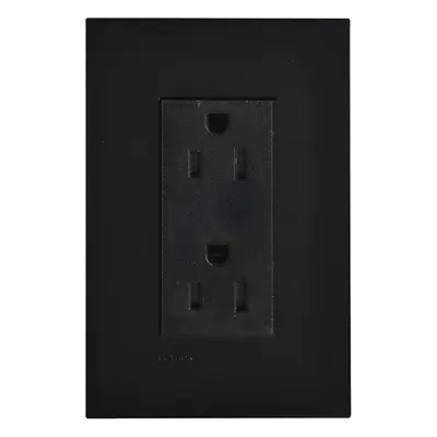 Tomacorriente dúplex / 15 A / 125 V~ 60 Hz / resistente a manipulaciones / placa incluida / New Architectural / agrupable con Palladiom y GRAFIK T / negro
