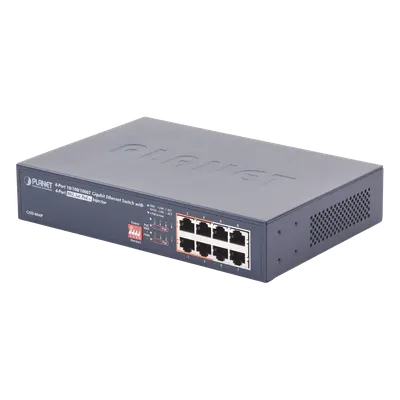 Switch PoE no Administrable, 8 Puertos 10/100/1000 Mbps con 4 Puertos PoE 802.3af/at, Modo Extender Hasta 250 mts
