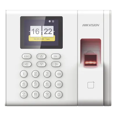 Lector de acceso y asistencia Hikvision DS-K1A8503EF-B con huella y TCP-IP