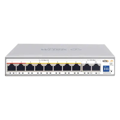 Switch PoE Administrable en la Nube / 8 Puertos 10/100 Mbps PoE / 2 Puertos Uplink Gigabit / Presupuesto PoE 100 W / Alcance PoE 250 m (820.2 ft) / Soporte ONVIF