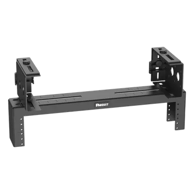 Rack de Distribución Aéreo / 2 UR / Carga 27 kg (60 lb) / Rieles Roscados #12-24 / Profundidad 83 mm (3.3 in) / Montaje Universal