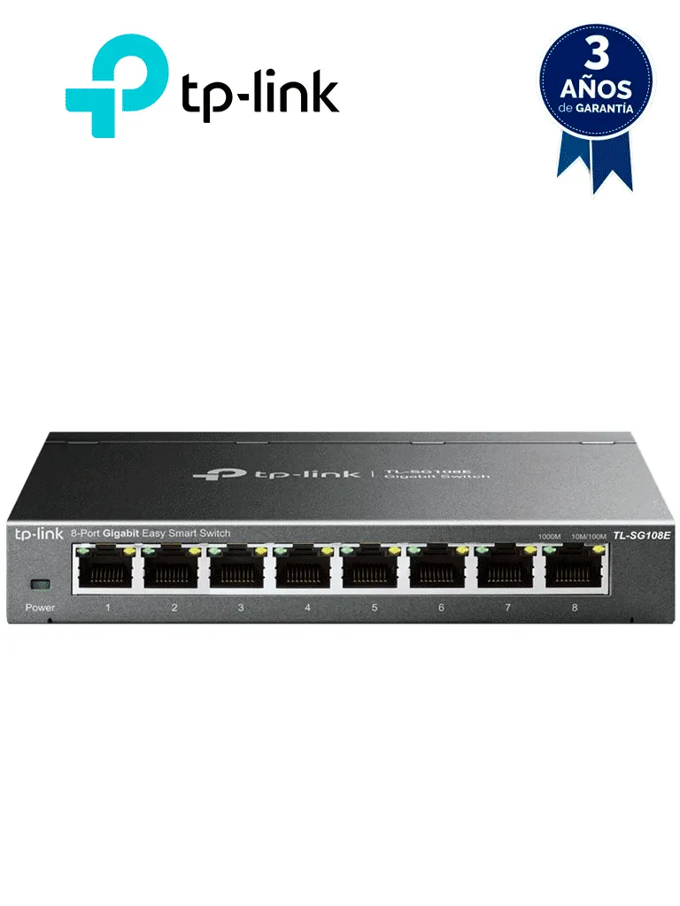 Switch Gigabit TP-Link TL-SG108E de 8 puertos con gestión inteligente