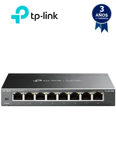 Switch Gigabit TP-Link TL-SG108E de 8 puertos con gestión inteligente