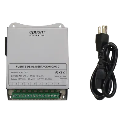 Fuente de poder EPCOM POWERLINE PL-8C-15DC de 8 canales y 8 A