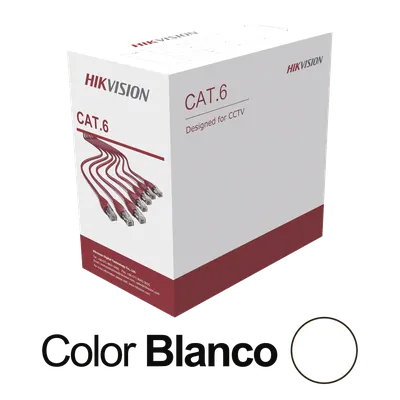 Bobina de cable UTP Hikvision DS-1LN6U-W/CCA Cat 6 para interiores