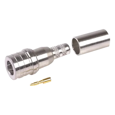 Conector QMA Macho / Anillo Plegable / RG-58/U, LMR-195 / 50 Ohm / 0-6 GHz / 335 VRMS / 0.41 x 0.98 in