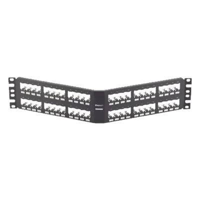 Panel de parcheo PANDUIT CPA48BLY, angulado y blindado de 48 puertos