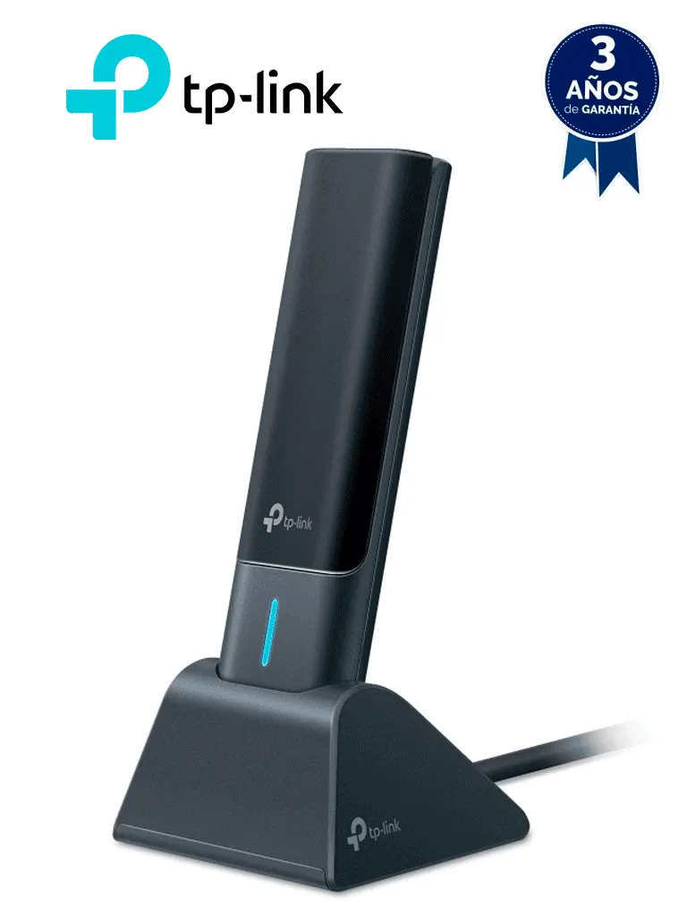 TP-LINK Archer TXE70UH - Adaptador USB inalámbrico de alta ganancia Wi-Fi 6E AXE5400 , velocidades de hasta 2402 Mbps (6 GHz) + 2402 Mbps (5 GHz) + 574 Mbps (2,4 GHz), triple banda: bandas de 2,4 GHz, 5 GHz y 6 GHz , OFDMA y MU-MIMO , USB 3.0