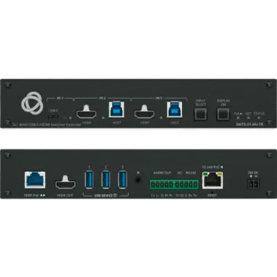 Switcher Extensor 3x1 4K60 USB-C/HDMI | HDBaseT 3.0 TX/RX hasta 100 m (328.1 ft) | USB 3.2 Acoplado | PoE | Auto-Switching K-Pair