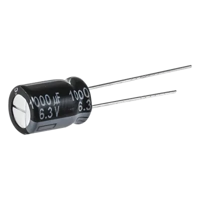 Capacitor Electrolítico Radial / 1000 µF / 16 VDC / 8000 h a 105 °C / 10 mm x 16 mm / Corriente de Rizado 1790 mA RMS