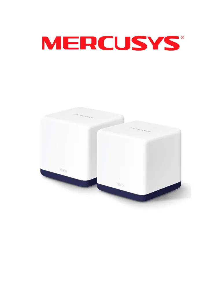 MERCUSYS HALO H50G(2-PACK) - Sistema Wi-Fi Mesh AC1900 para todo el hogar con red unificada, roaming continuo, cobertura completa, doble banda Wi-Fi de 1.9 Gbps, control sencillo mediante aplicación y puertos Gigabit completos.