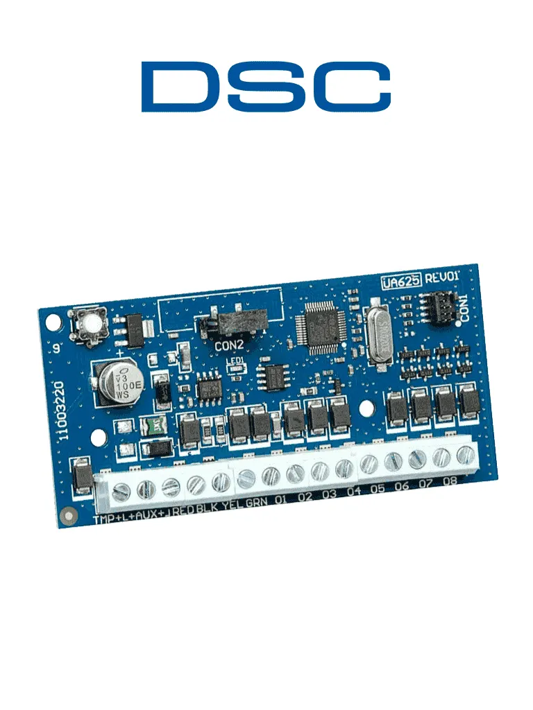 Módulo expansor DSC HSM2208 de 8 salidas para paneles NEO y PRO