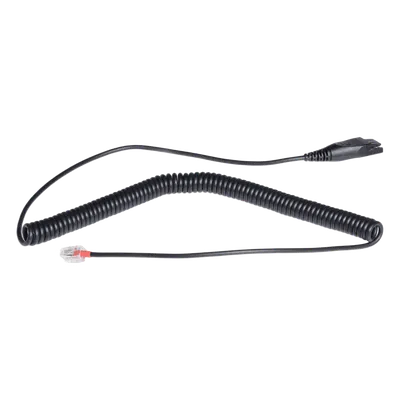 Cable QD a RJ9 / Audio HD / Conexión Diademas a Teléfonos de Escritorio / Anti-enredos / Uso Intensivo