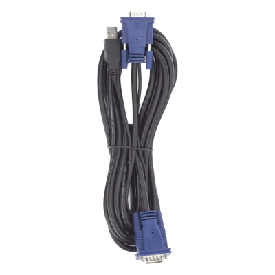 Cable USB KVM / VGA Coaxial Blindado / 5 m (16.40 pies) / Calibre 28 / Núcleos de Ferrita