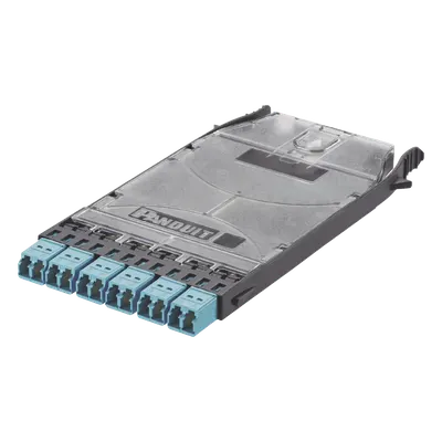 Cassette de Fibra Óptica / 6 Puertos LC Duplex / 12 Fibras OM3 / Alta Densidad / Color Azul