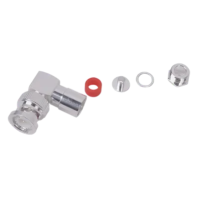 Conector coaxial BNC macho RF Industries RFB-1110-C-04 de ángulo recto