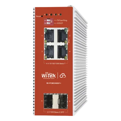 Switch PoE industrial WI-TEK WI-PCMS306GF-I con 4 puertos Gigabit
