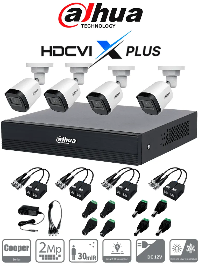 Kit de videovigilancia Dahua DH-KIT/XVR1B04-I/T con 4 cámaras 2 MP