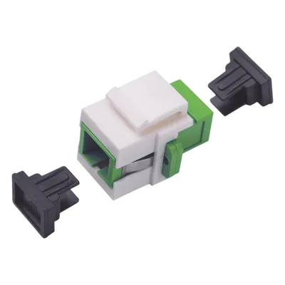 Acoplador de Fibra Óptica / Monomodo / SC/APC Simplex a SC/APC / Keystone / ABS