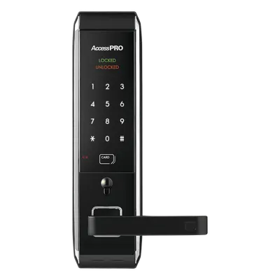 Cerradura inteligente para puertas con doble cerrojo/teclado Touch Screen, Apertura con tarjeta Mifare /Contraseña y Llave de emergencia