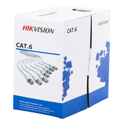Cable de red Cat 6 HIKVISION DS-1LN6-UE-W, cobre sólido y 305 m