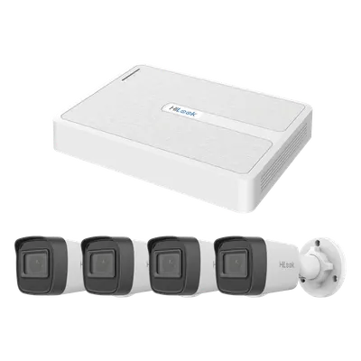 Kit de videovigilancia IP HiLook KIPH4B/2MP con 4 cámaras Full HD