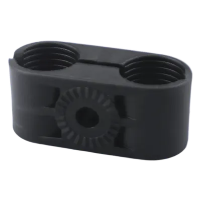 Sujetador Plástico para Cable Coaxial / Doble Fijación / 5/8" / Varilla Roscada 3/8" o M10 / ISO 9001:2015 y RoHS