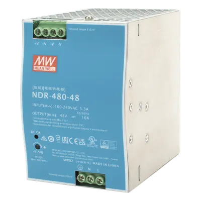 Fuente de poder industrial MEANWELL NDR-480-48 de 480 W